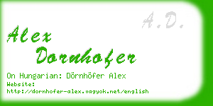 alex dornhofer business card